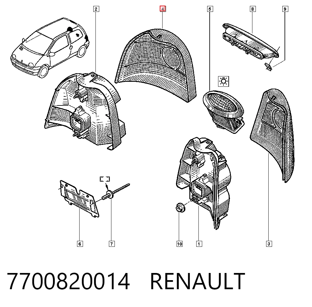 Piloto trasero derecho Renault Twingo I