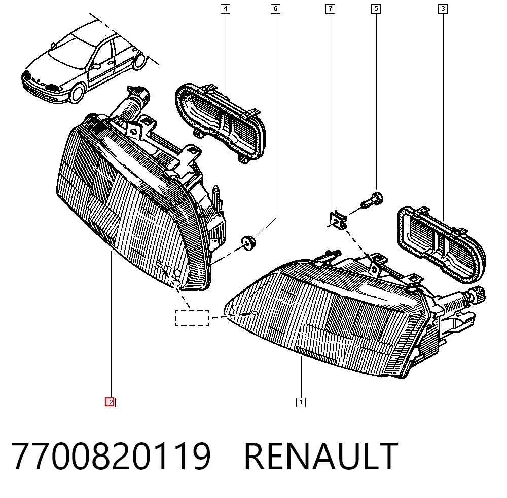 Luz derecha para Renault Laguna I K56