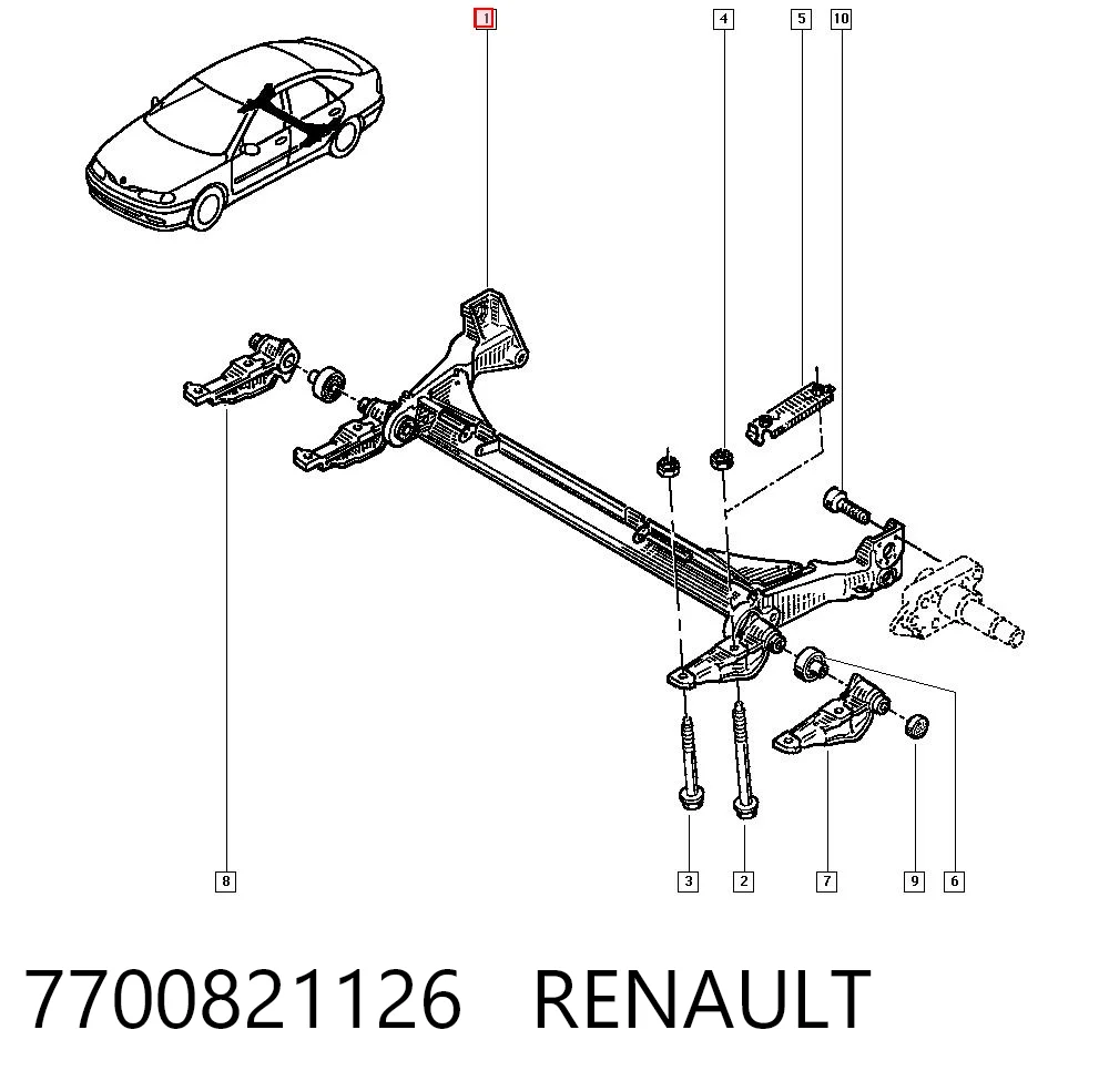 Comprar Subchasis trasero soporte motor Renault Laguna I B56, 556 a bajo precio