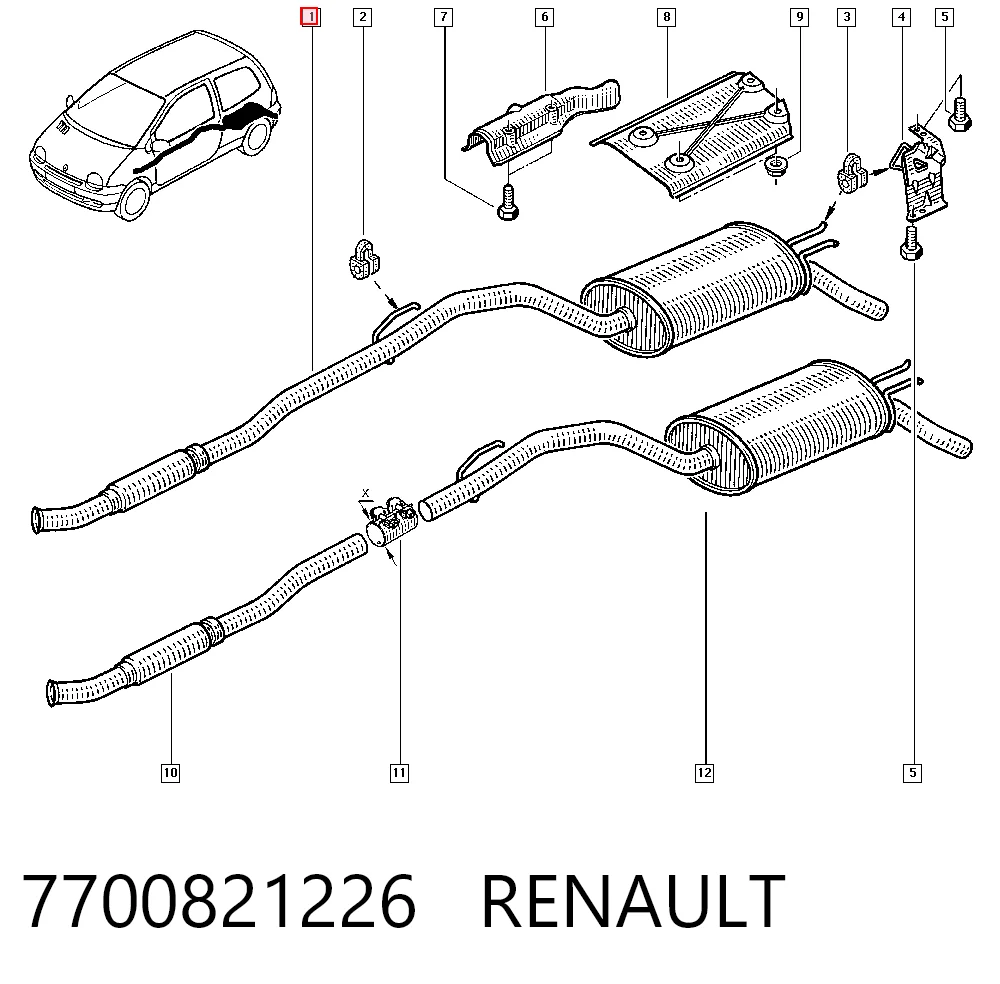 Silenciador trasero para Renault Twingo C06