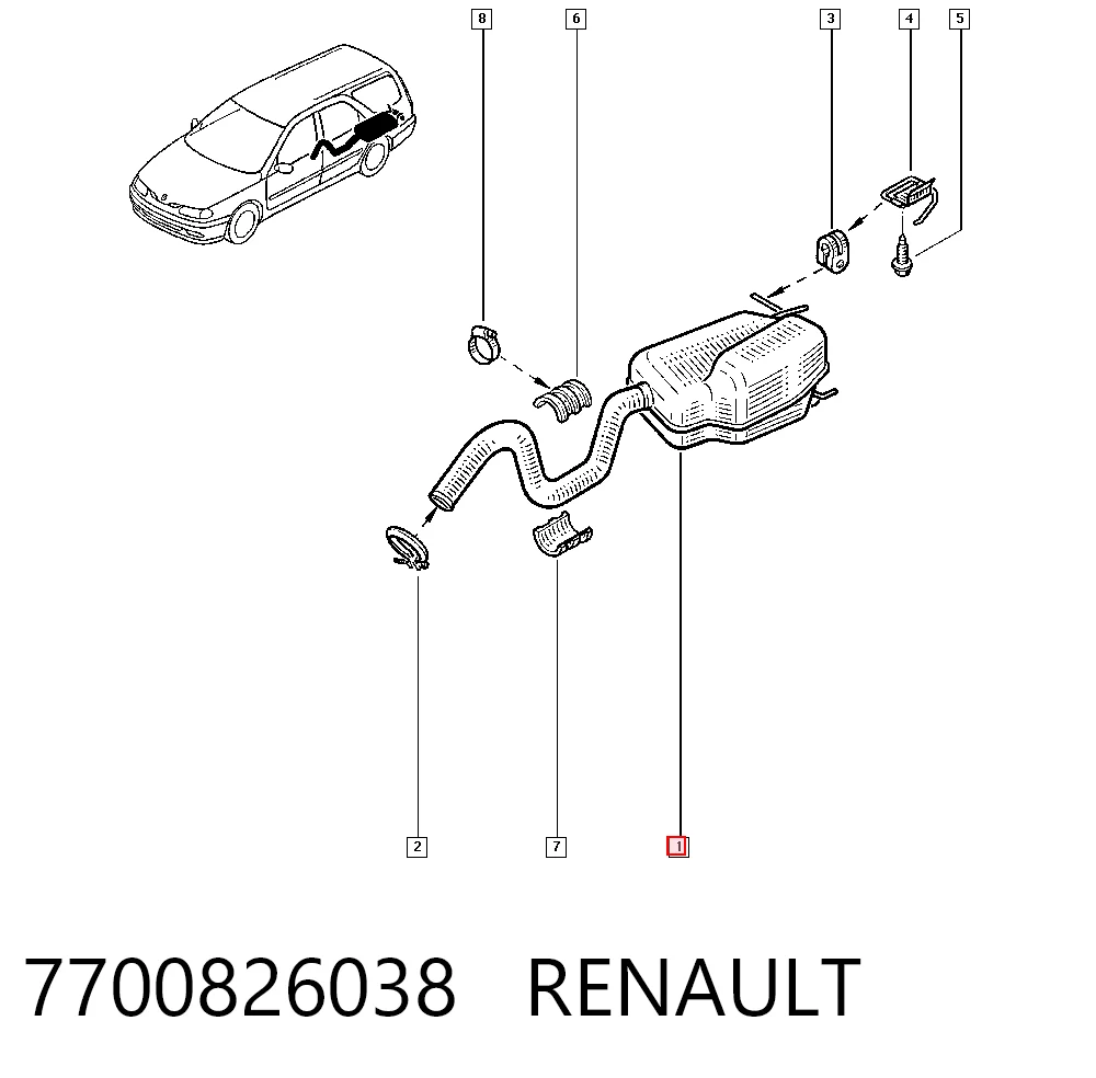 Silenciador trasero para Renault Laguna K56