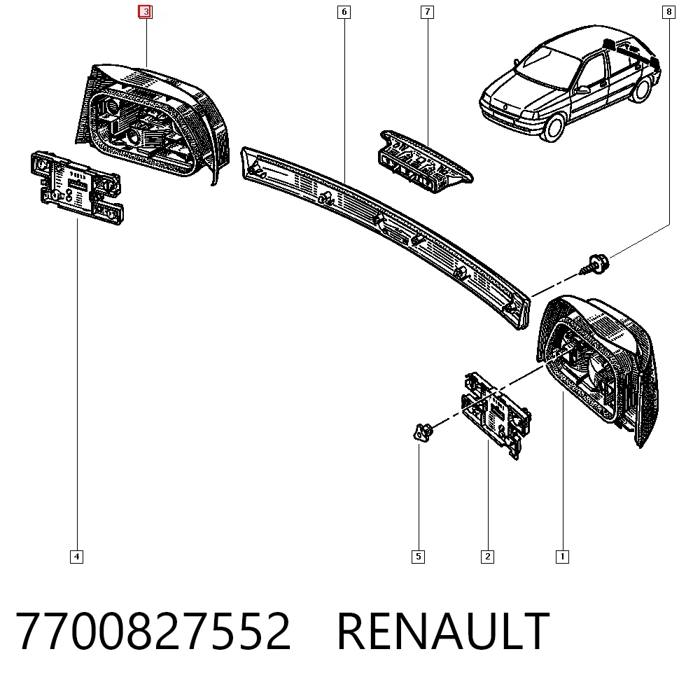Comprar Piloto trasero derecho Renault Clio I BC57, 5357