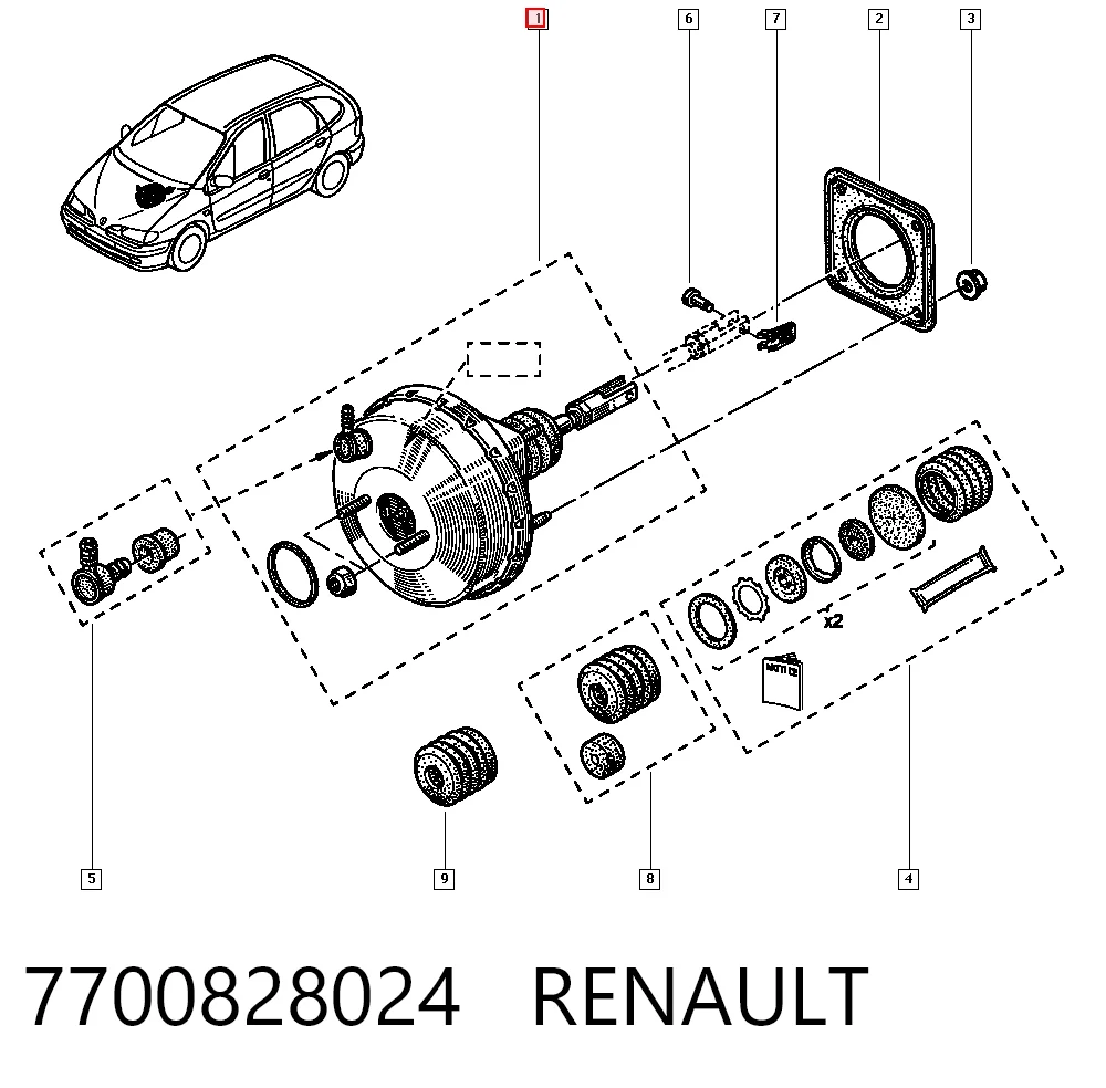 Servofreno Renault Megane SCENIC monovolumen (JA0, JA1) (1996 - 2001) precio, desde 62,44 EUR