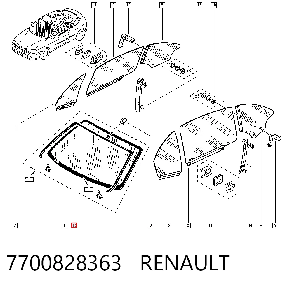 Comprar Luna parabrisas Megane I DA0, DA1