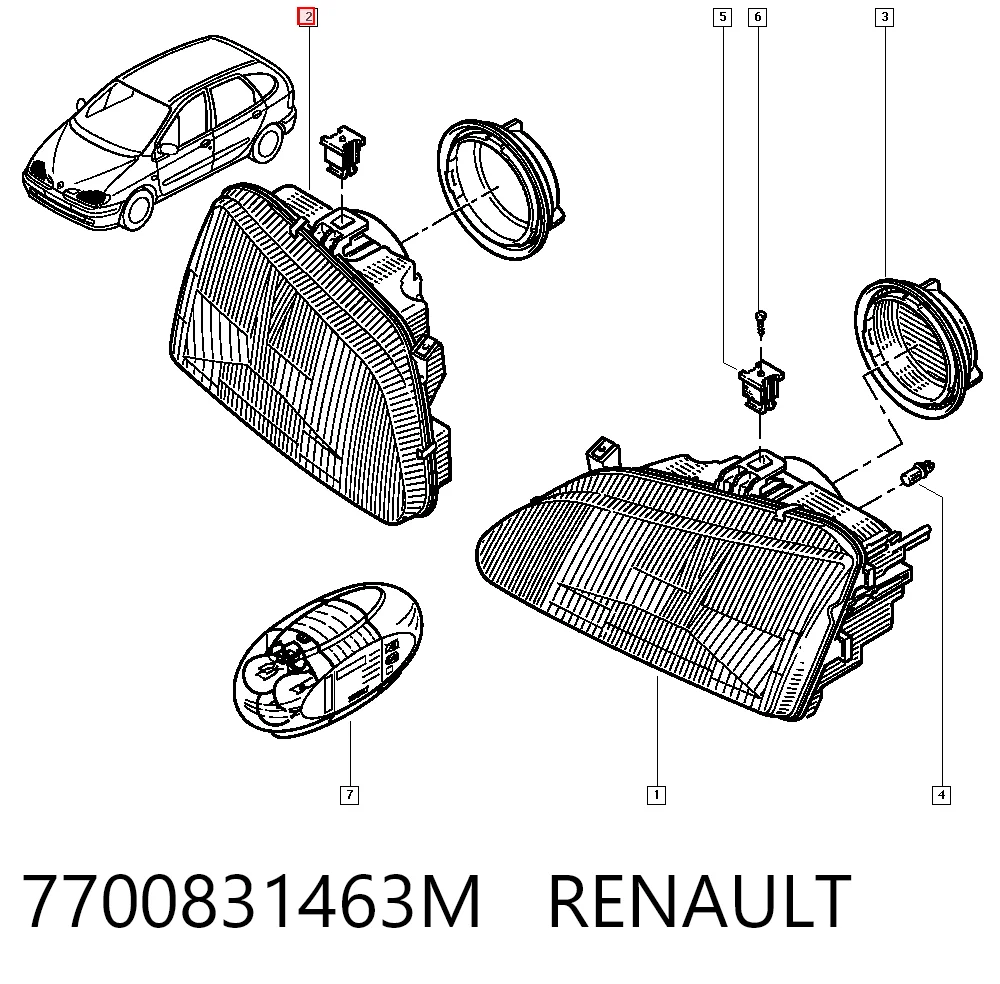 Faro derecho Renault Megane I hatchback (BA0, BA1) (1995 - 2004) precio, desde 36,86 EUR