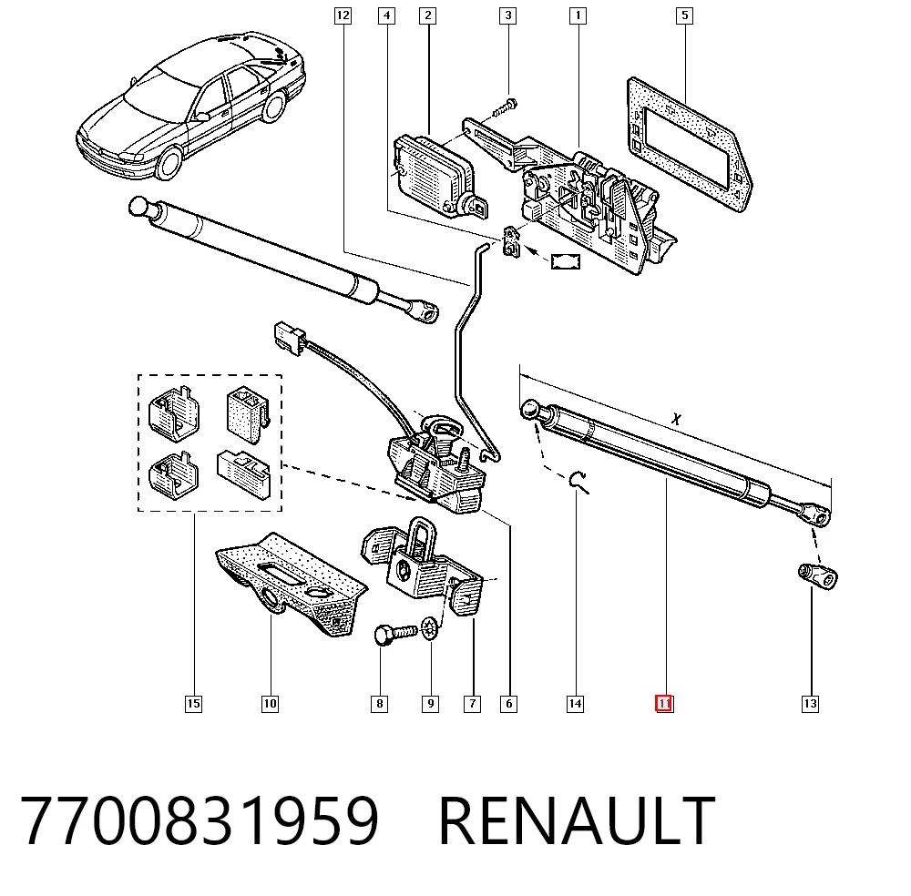 9683422380 Peugeot/Citroen Amortiguador de porton
