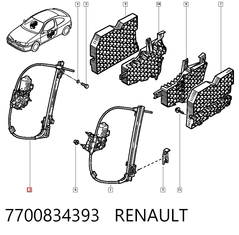 Comprar Mecanismo de elevalunas delantero derecha Renault Megane I DA0, DA1