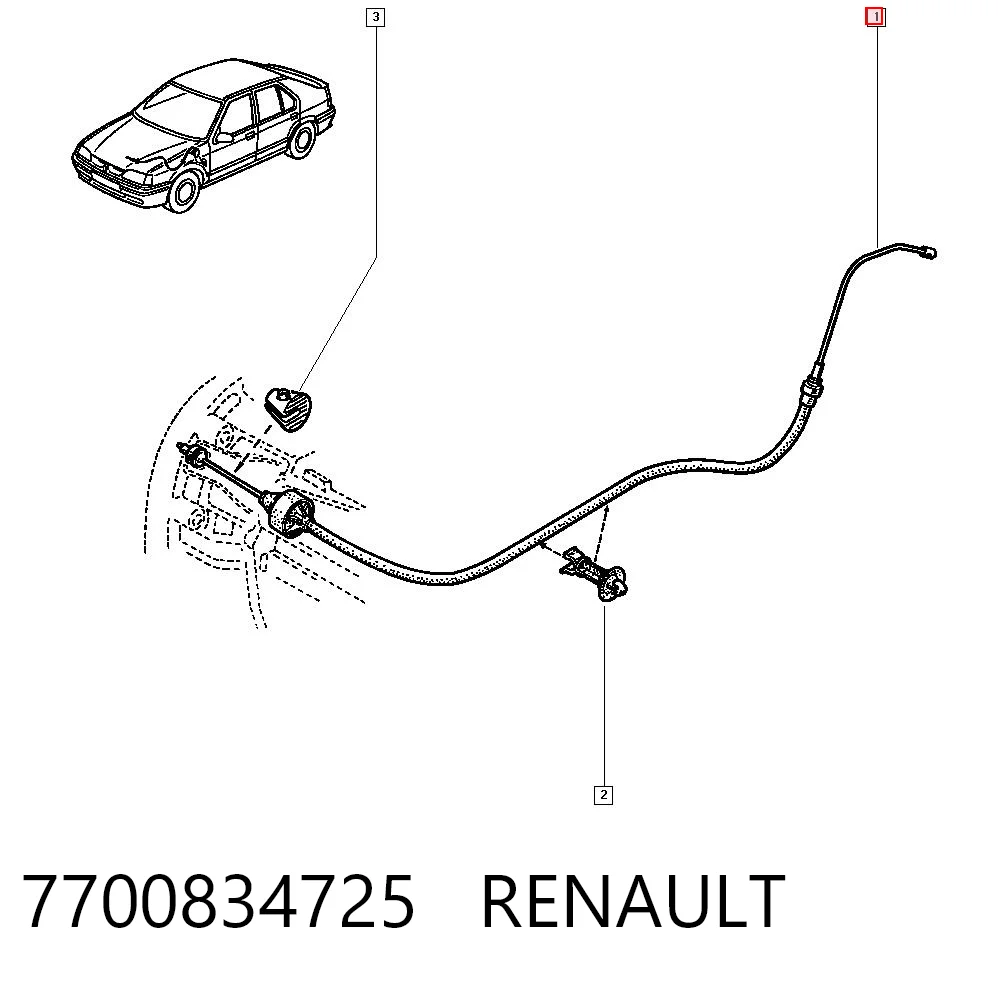 Cable de embrague 7700834725 RENAULT