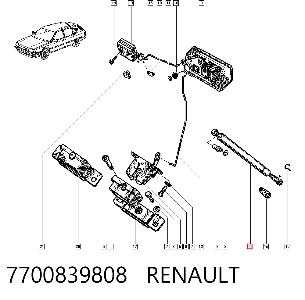 Muelle neumatico maletero para Renault 21 (K48)