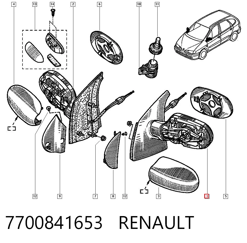 Espejo izquierdo Renault Megane  desde 47,92 €