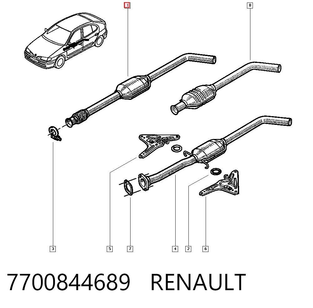Silenciador central 7700844689 RENAULT