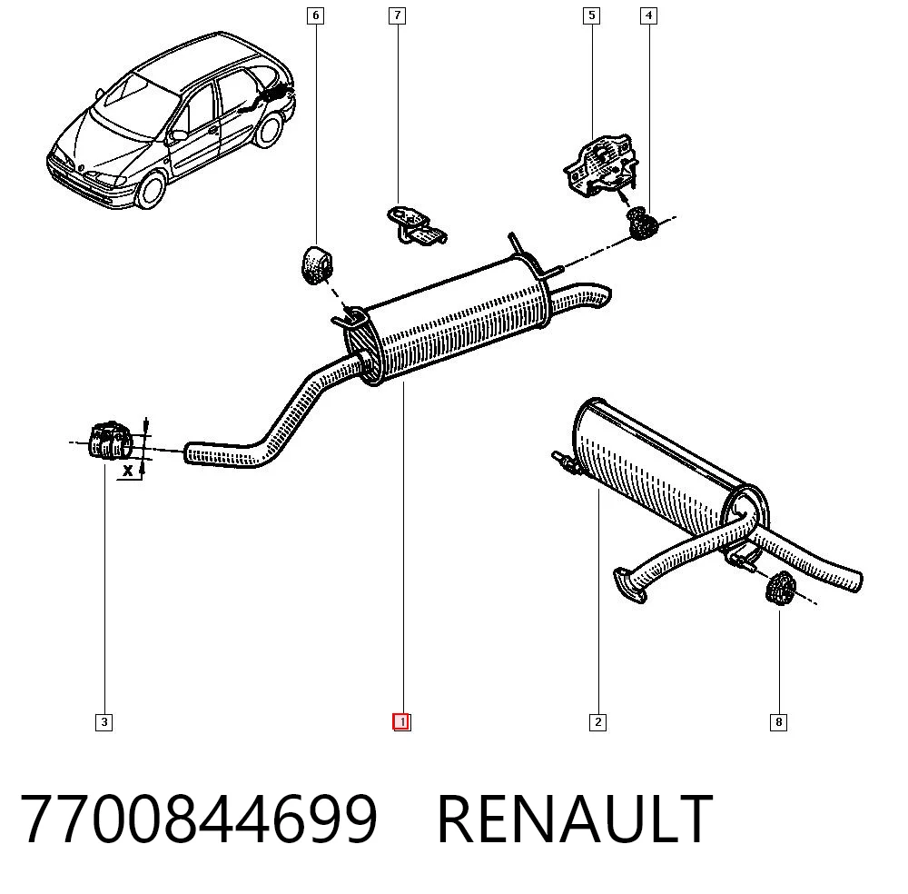 Silencioso trasero Renault Megane I (1996-2003)