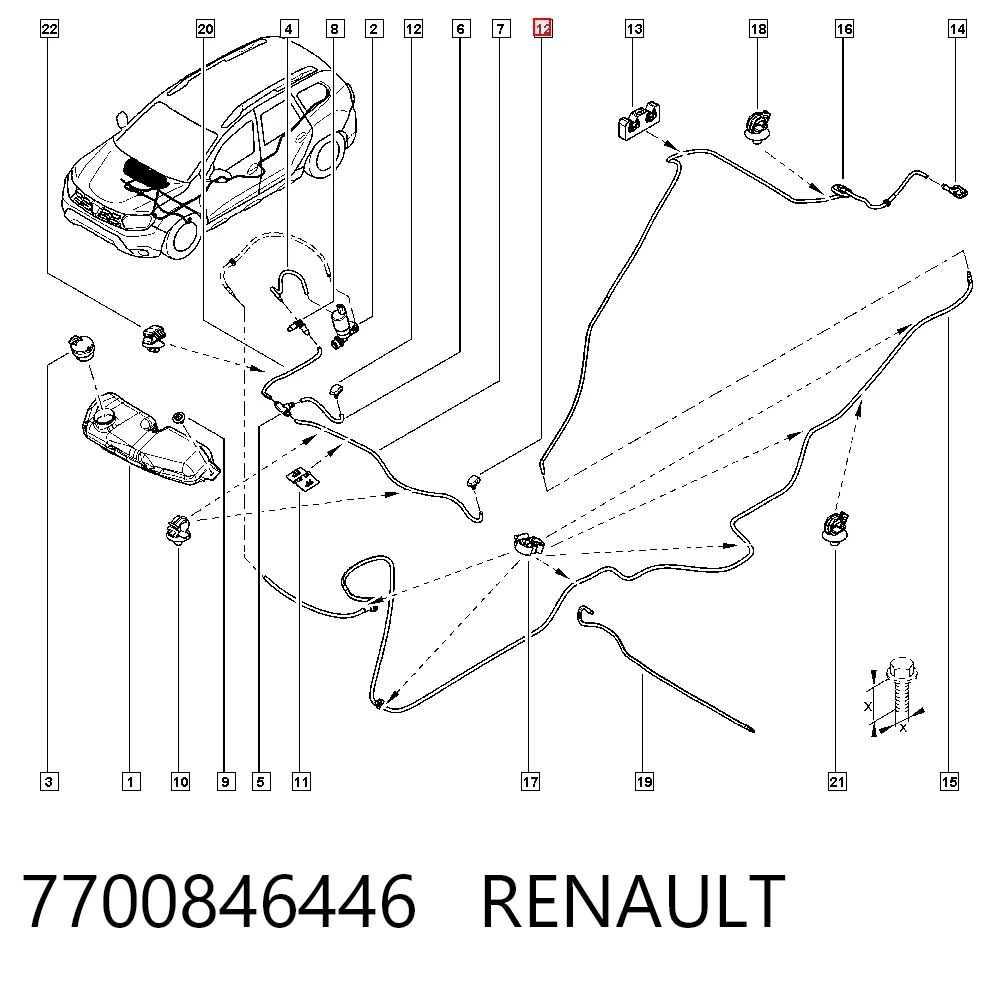 Boquilla del lavaparabrisas 7700846446 RENAULT