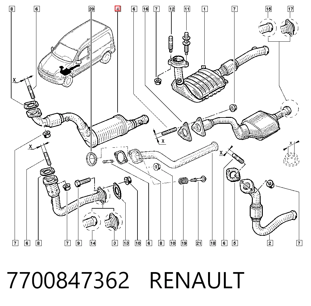 Catalizador de gasolina y diésel Renault Clio II (1998-2010)
