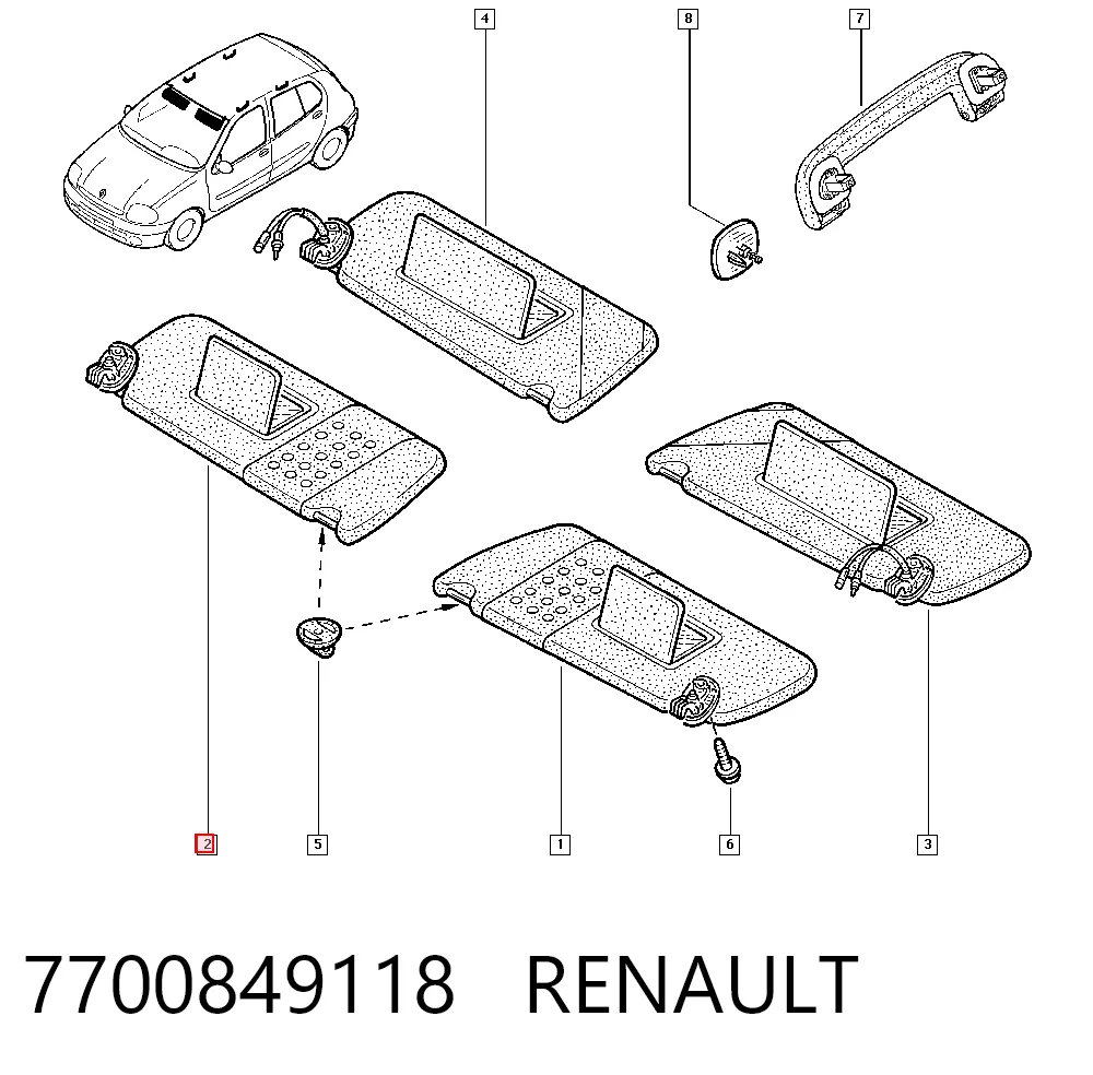 Comprar Visera parasol Renault Clio II BB, CB a bajo precio