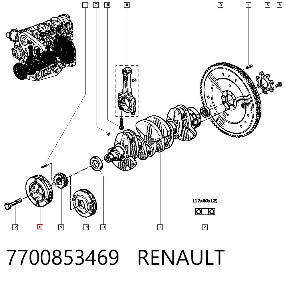 Polea dámper para Renault Master I (T)