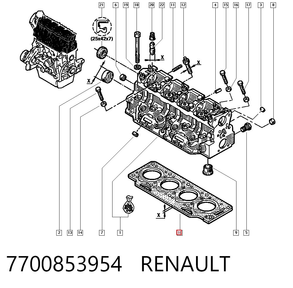 Junta de culata 30864506 Volvo