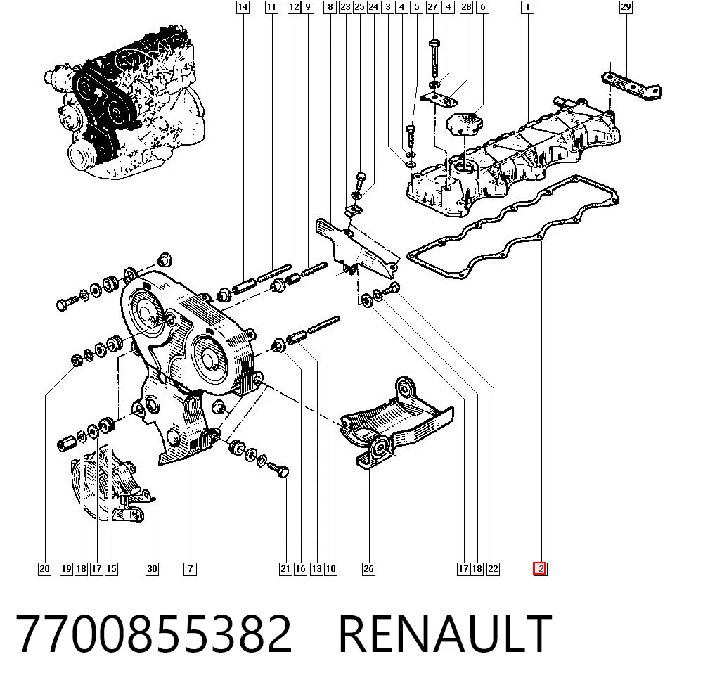 Junta tapa de balancines Renault Espace II (J63)