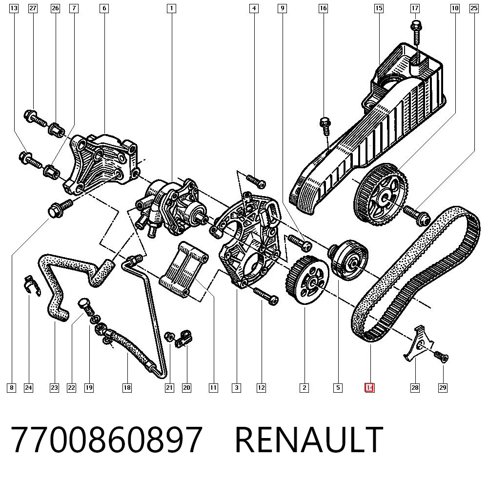 Correa de accesorios 7700860897 RENAULT