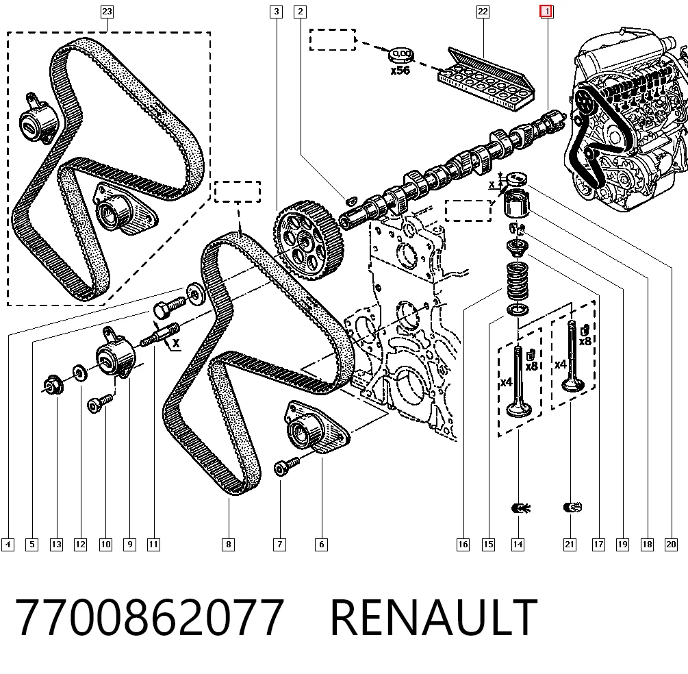 Comprar Árbol de levas Renault 21  K48 a bajo precio