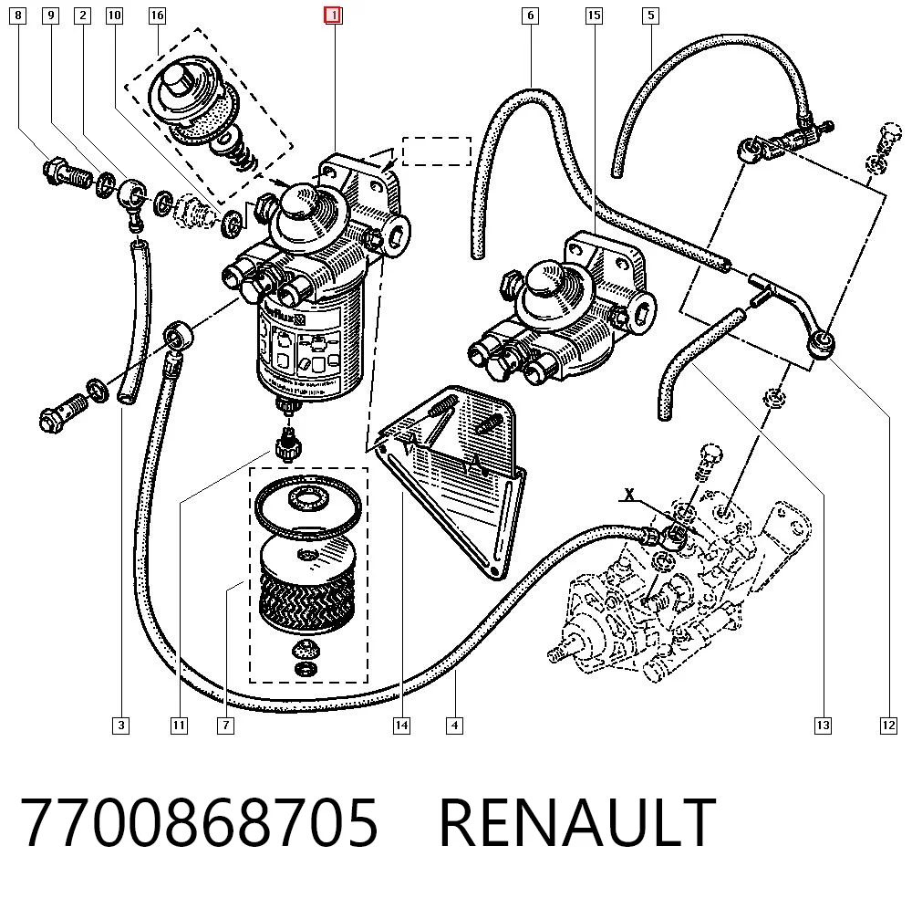 Filtro de combustible RENAULT 7700868705
