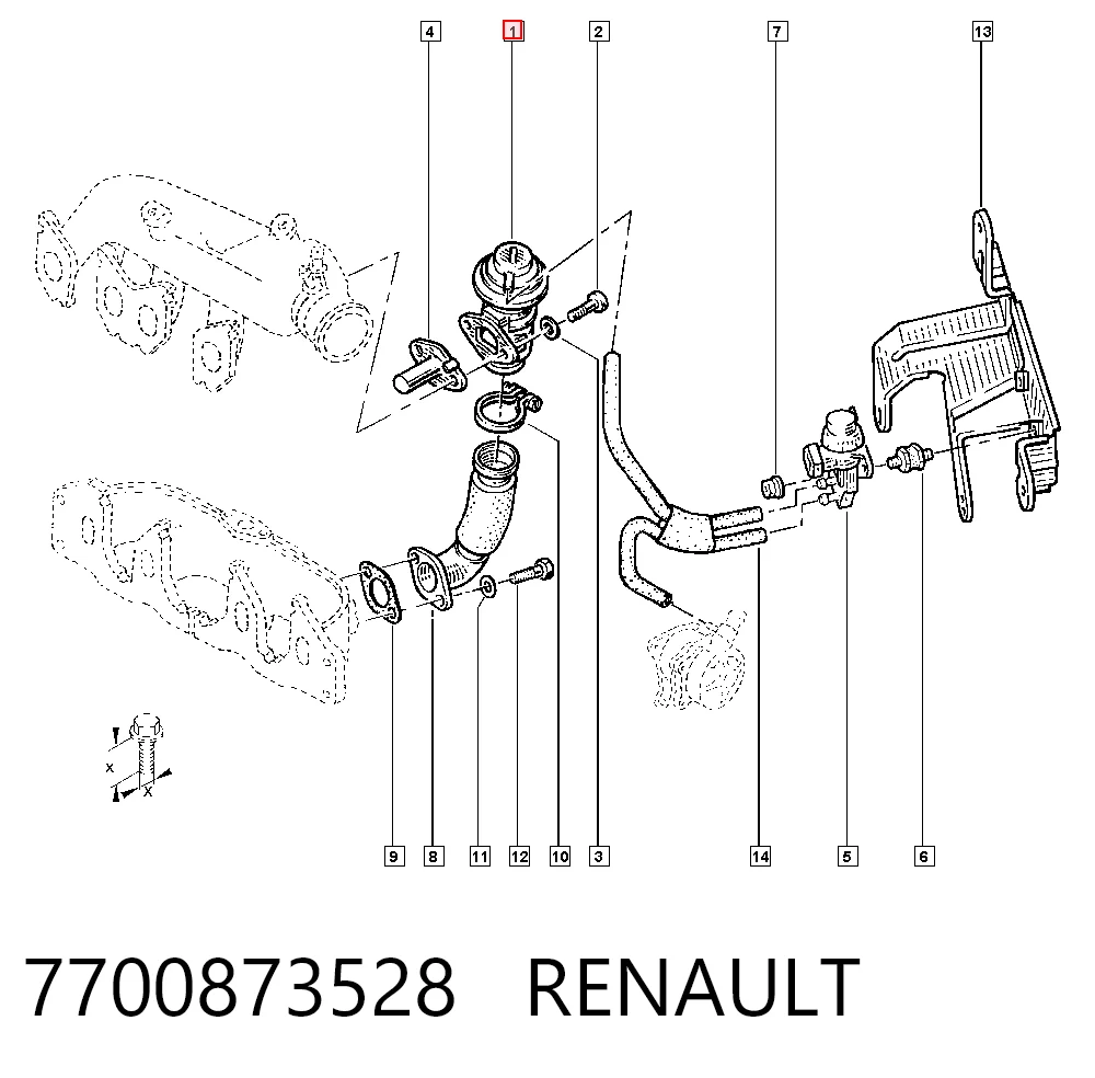 Válvula EGR para Renault Trafic I TXW