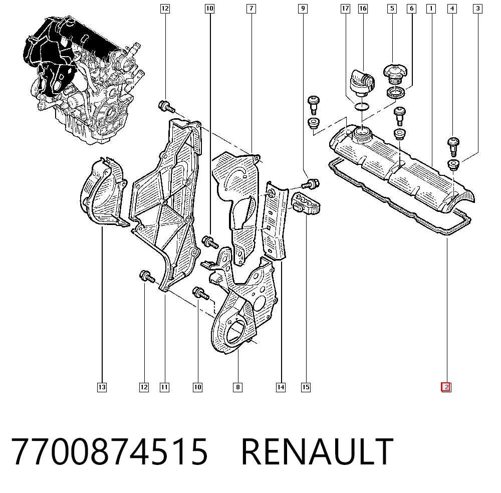 Junta tapa válvula Renault Espace IV desde 9,22 €