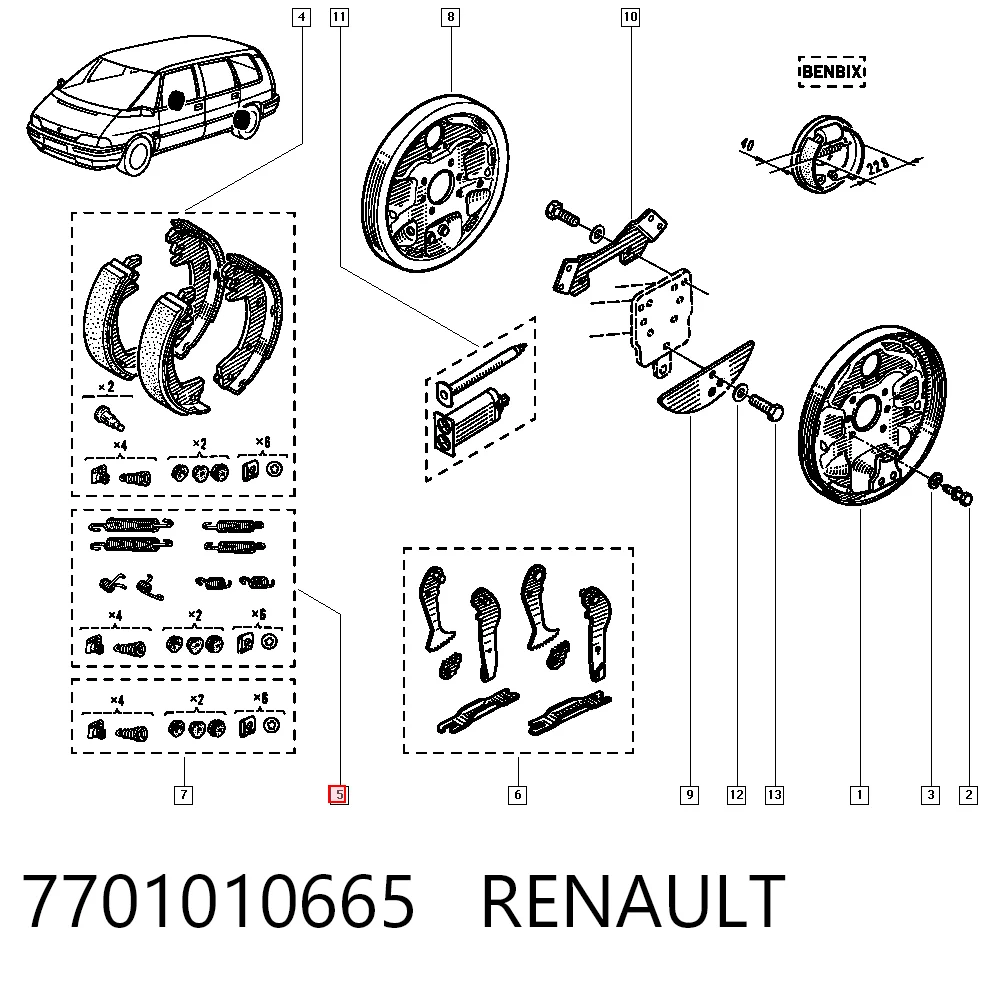 Comprar Kit de montaje de zapatas de freno traseras Renault 18  134 a bajo precio