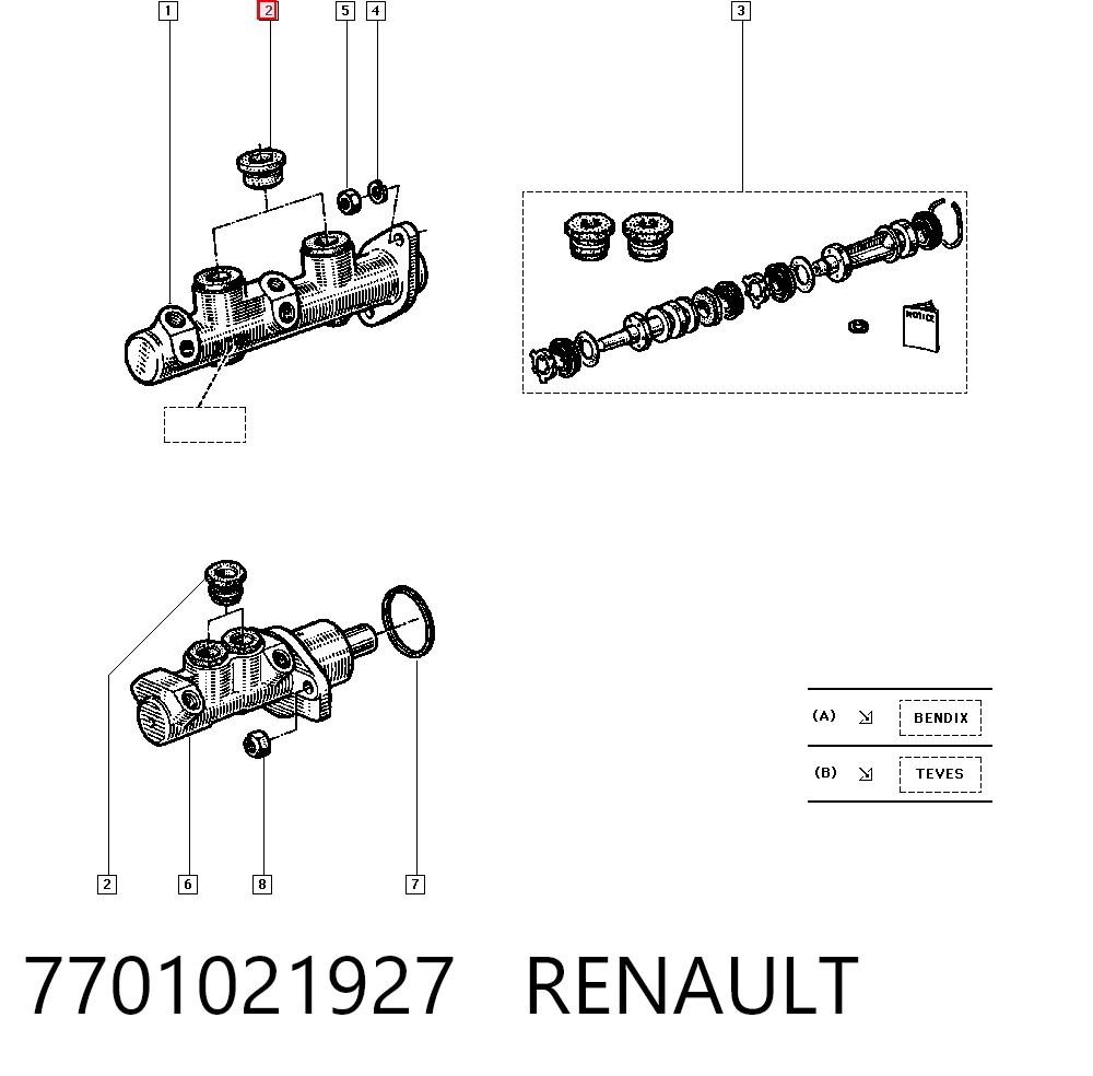 Kit de reparación de la cilindro de freno para Seat ATECA  (KH7, KHP)
