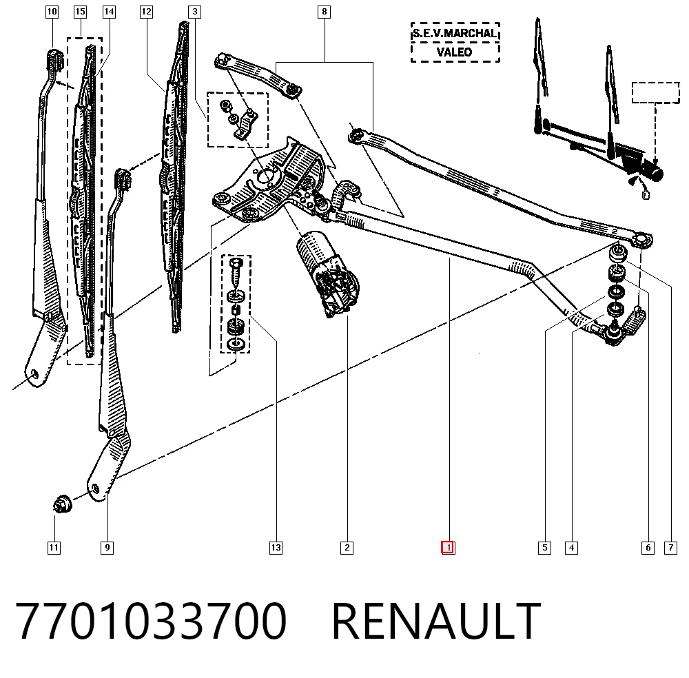 Comprar Trapezio del limpiaparabrisas Renault 19 II B53, C53 a bajo precio