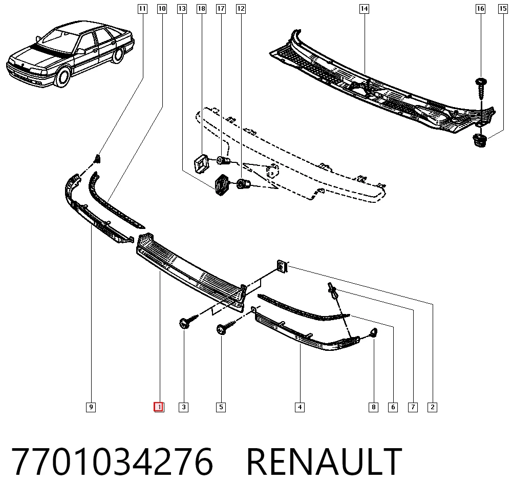 Comprar Parrilla del radiador Renault 21  B48 a bajo precio