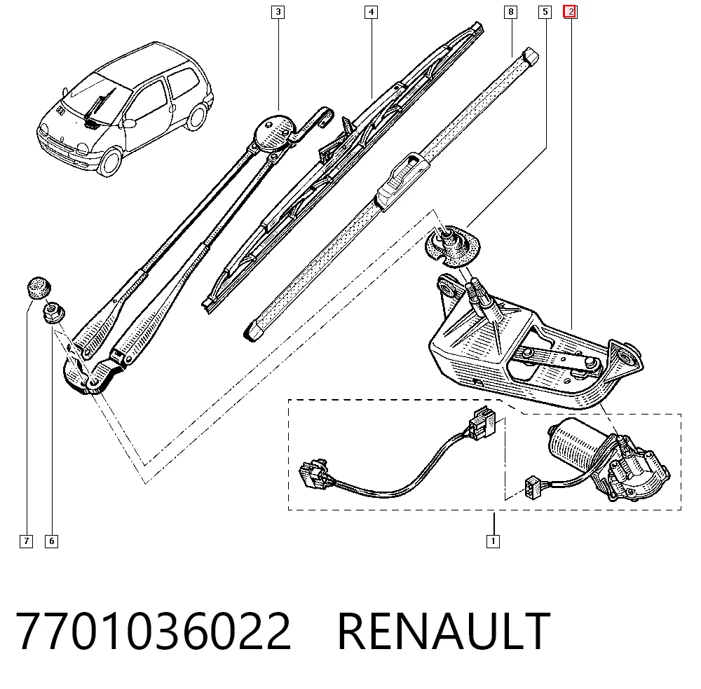 Comprar Trapezio del limpiaparabrisas Renault Twingo I C06 a bajo precio