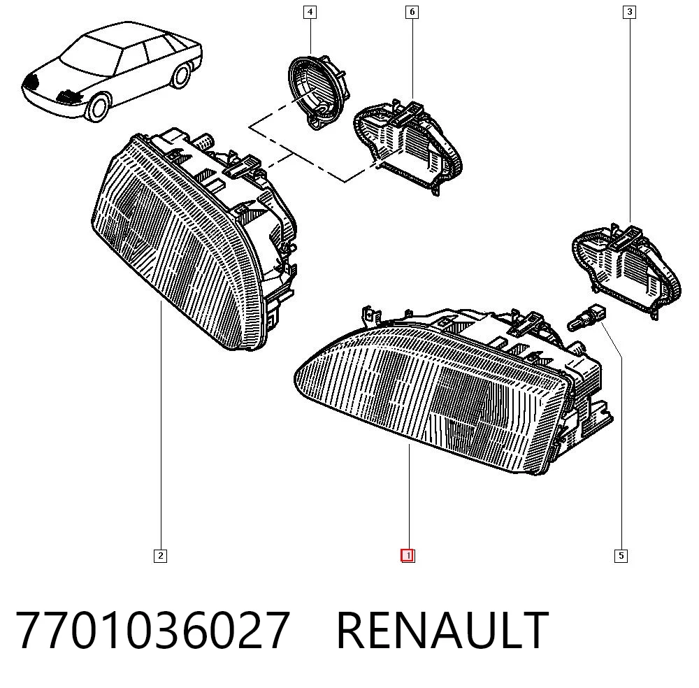 Comprar Faro izquierdo Renault 19 I B53, C53 a bajo precio