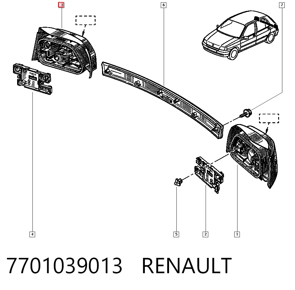 Comprar Piloto trasero derecho Renault Clio I BC57, 5357 a bajo precio