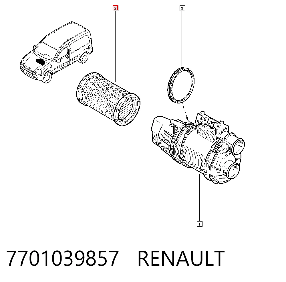 Filtro de aire de motor Renault Clio I (1990-1998)