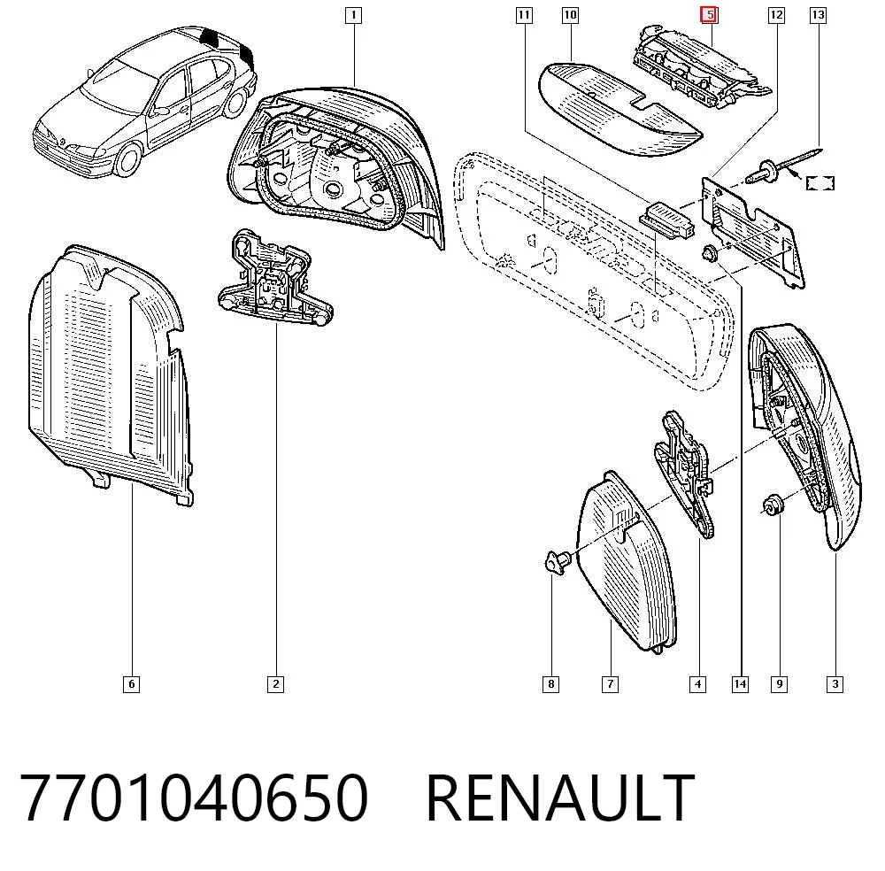 Luz central de freno para Renault Megane I BA0, BA1