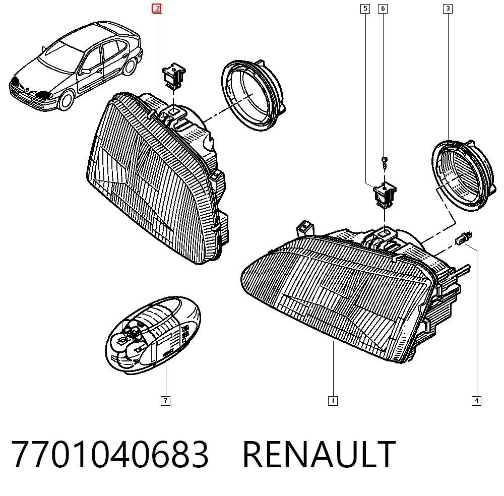Comprar Faro derecho Renault Megane I BA0, BA1