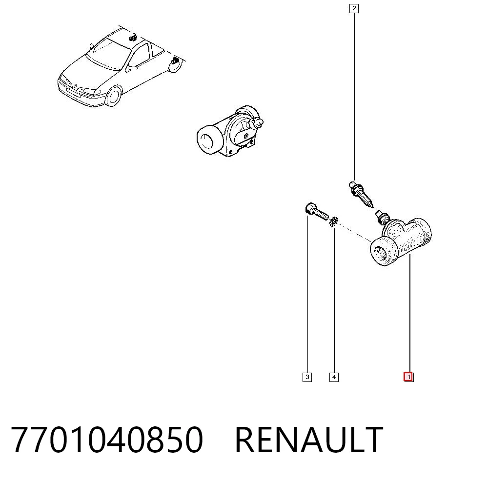 Bombín de freno de rueda trasero Renault Megane I (1996-2003)