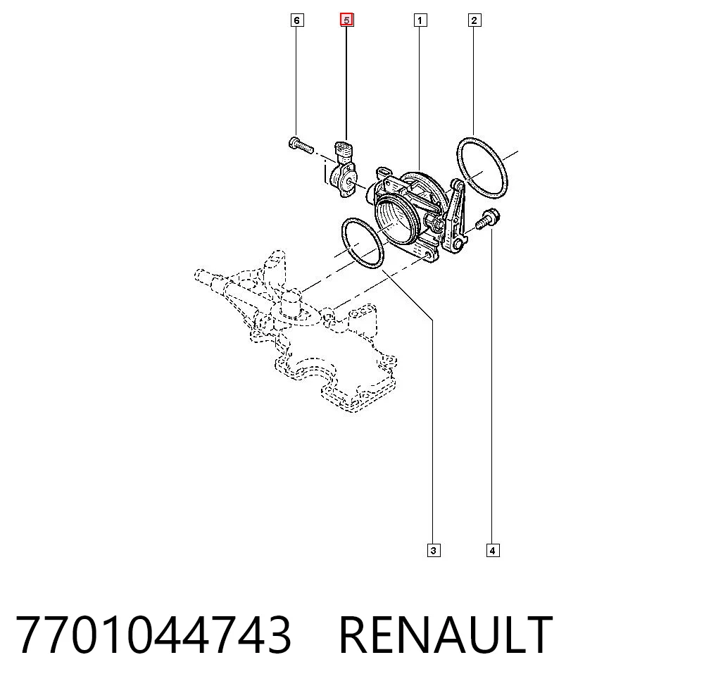 7701044743 Renault (RVI) Sensor de posición del acelerador