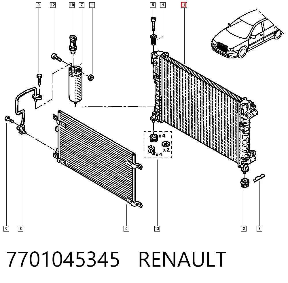 Radiador para Renault Espace JE