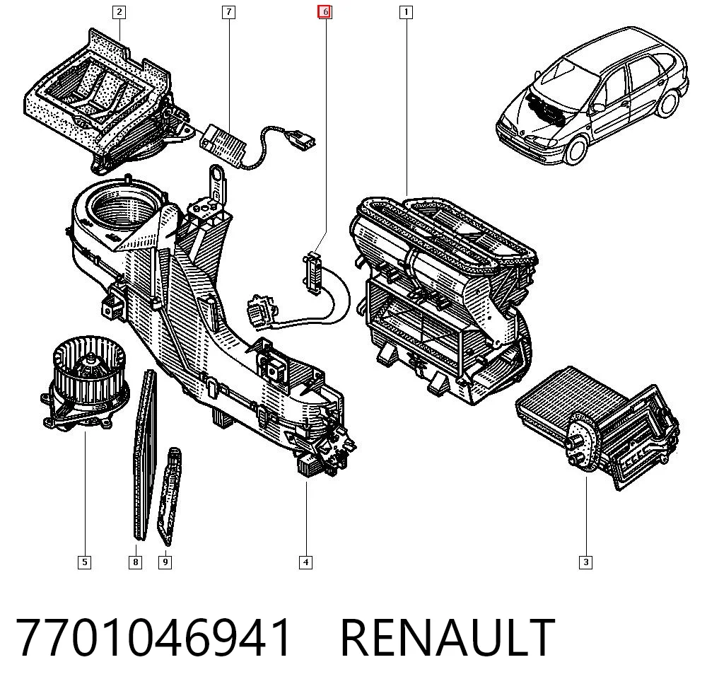 7701046941 Renault (RVI) Resistencia de calefacción