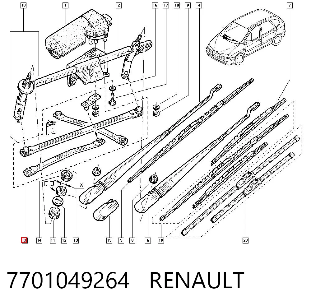 Comprar Trapezio del limpiaparabrisas Renault Scenic I JA0, JA1, FA0 a bajo precio
