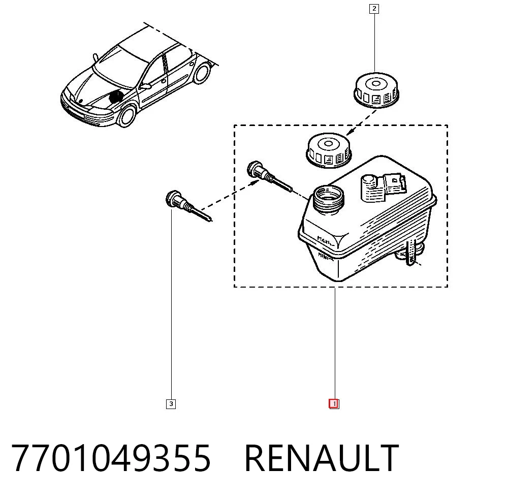 Comprar Depósito del líquido de frenos del cilindro maestro Renault Laguna II BG0, BG1 a bajo precio