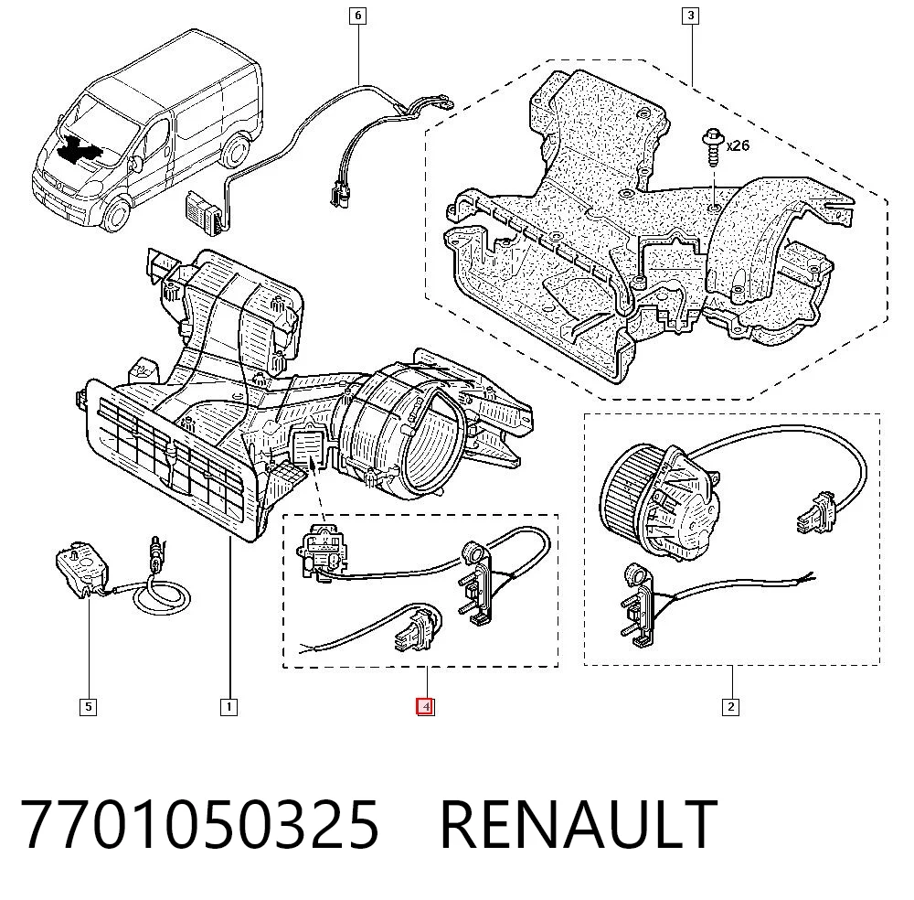 7701050325 Renault (RVI) Resistencia de calefacción