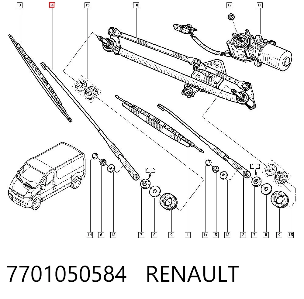 Brazo del limpiaparabrisas para Renault Trafic FL