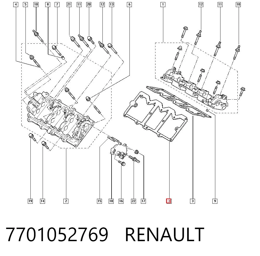 5950605 General Motors Junta de la tapa de bancada de la culata