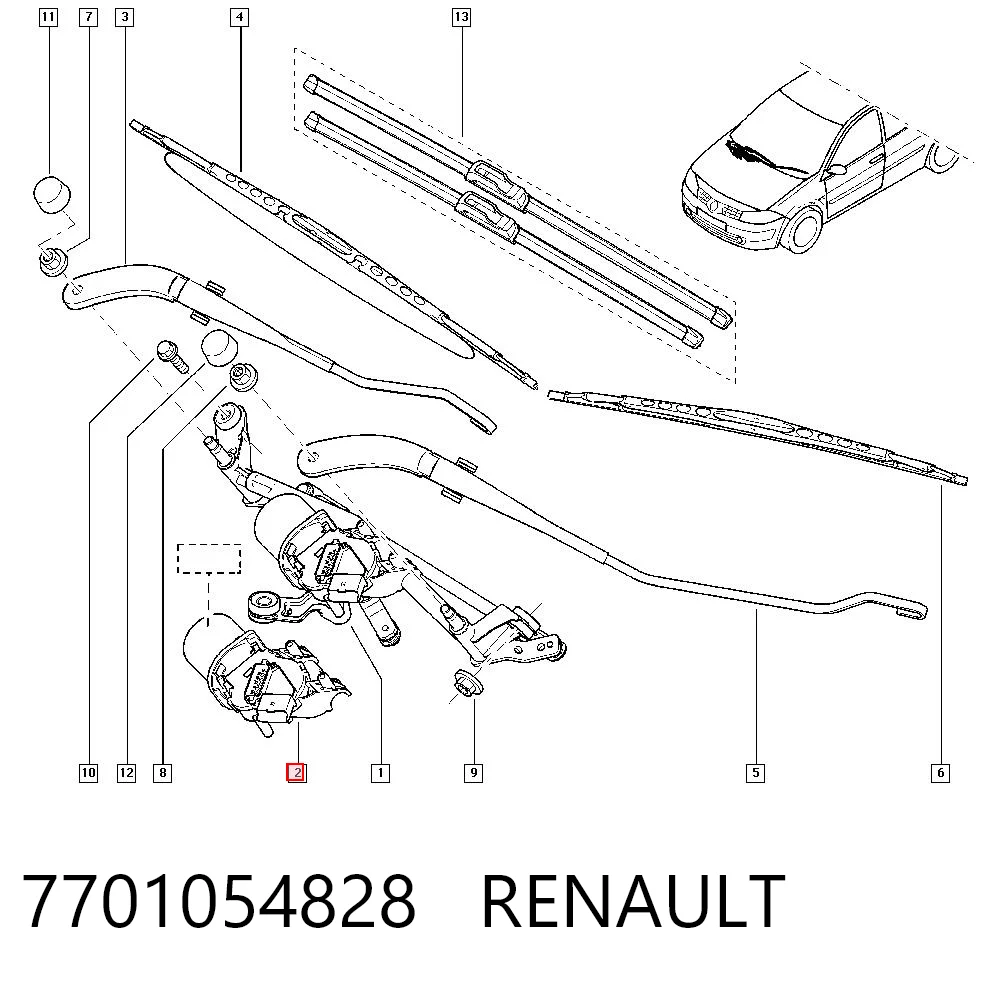 Motor del limpiaparabrisas Megane II sedán (2003-2012) original desde 62,44 €