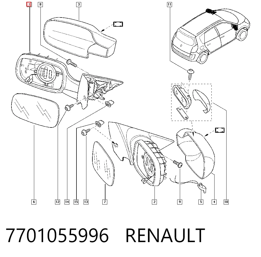 Comprar Espejo retrovisor izquierdo Renault Scenic II JM0, JM1 a bajo precio