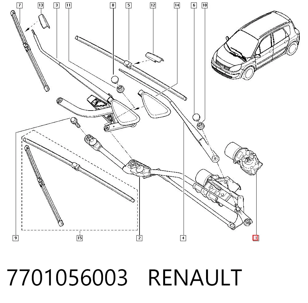 Motor del limpiaparabrisas Renault Scenic II monovolumen comprar en España
