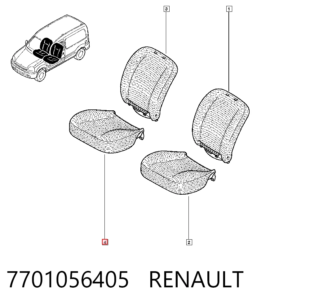 Parrilla para Renault Kangoo KC0, KC1